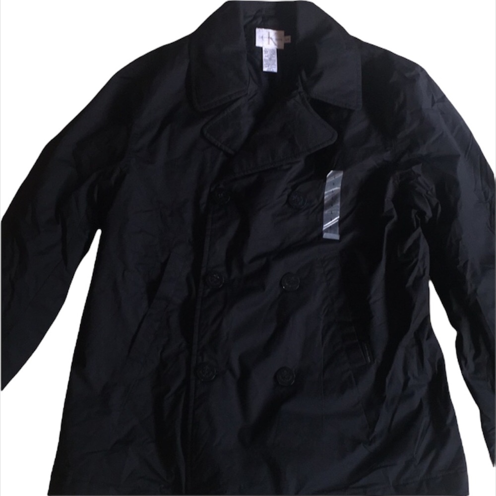 Calvin Klein mens black coat  NWT size Large